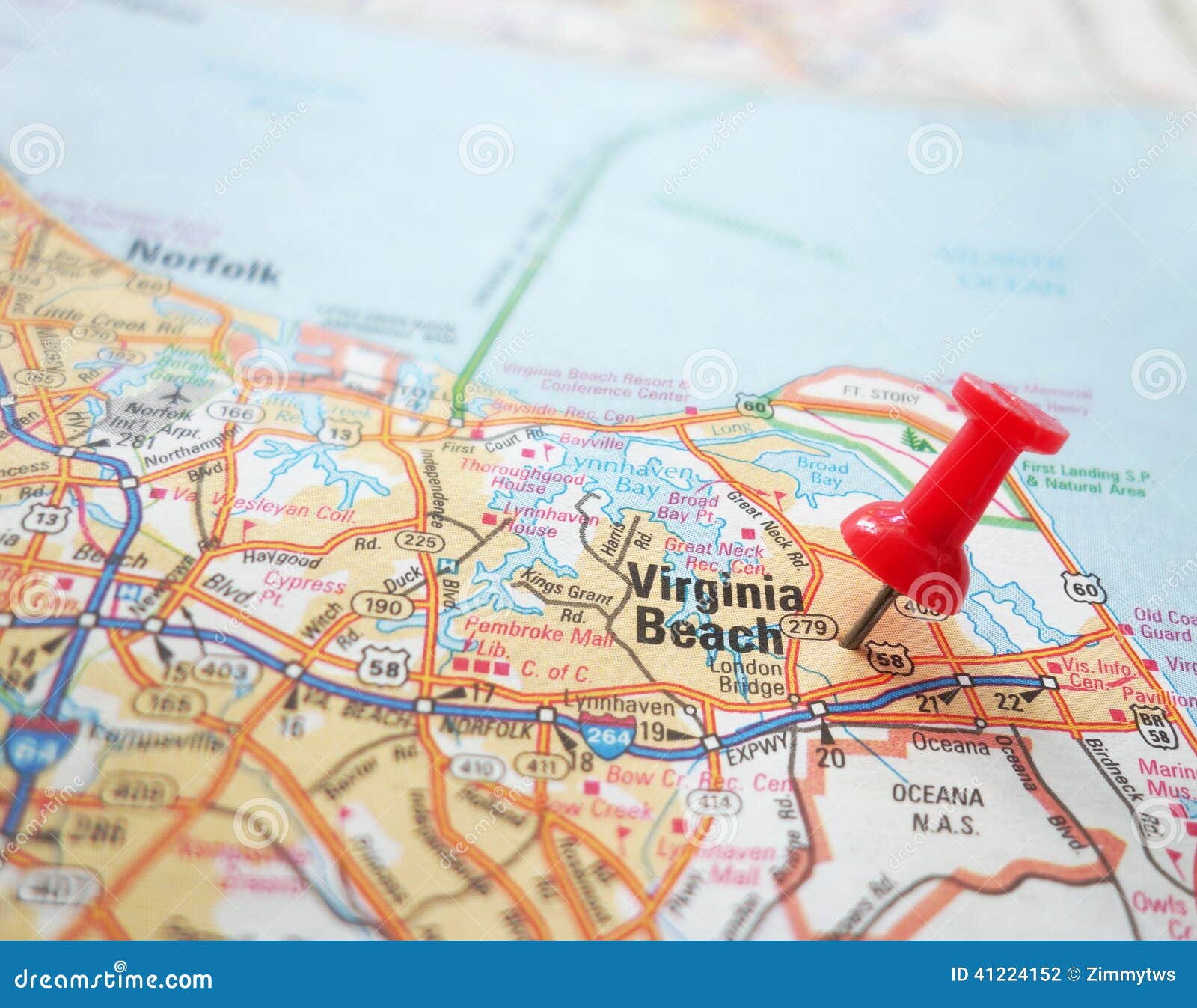 Virginia Beach stock photo. Image of pushpin, urban, city 41224152
