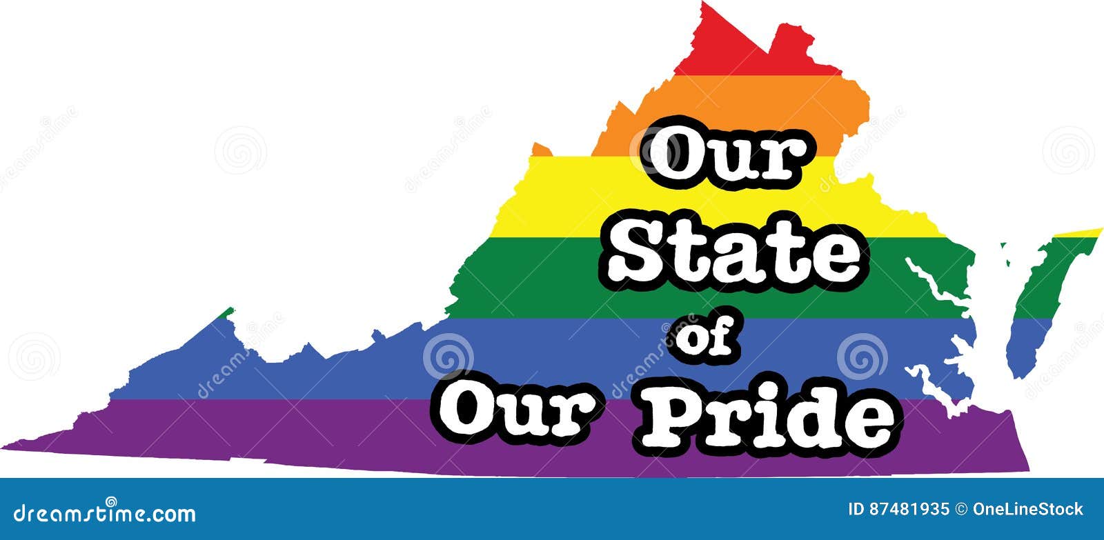 Virginia Gay Pride Vector State Sign Stock Vector Illustration of