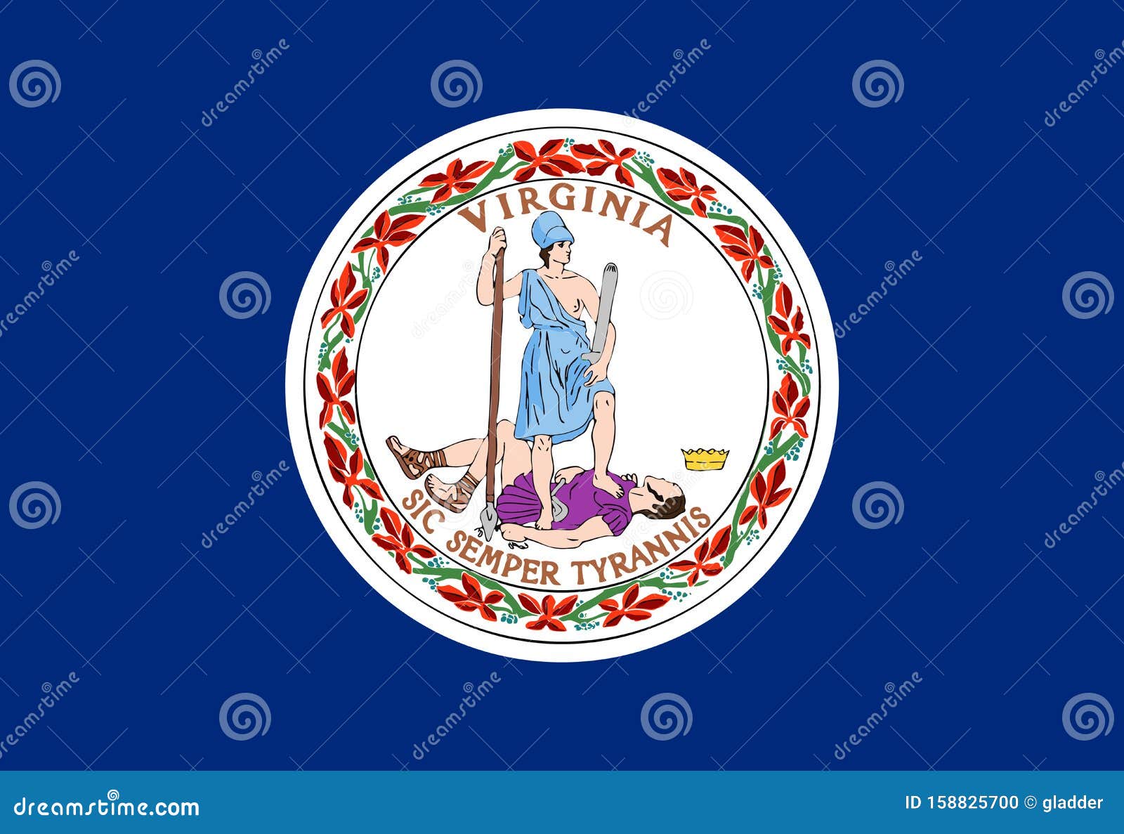 Virginia State Of America Flag Vector Image Stock Illustration