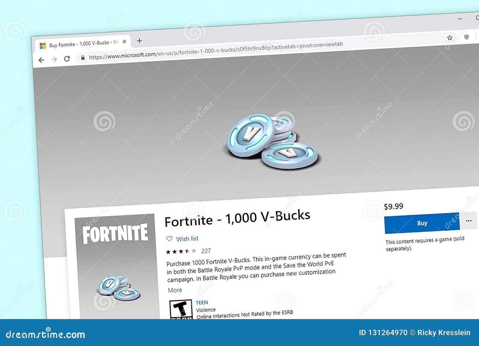 Fortnite Purchase Page For 1 000 V Bucks Editorial Image - 