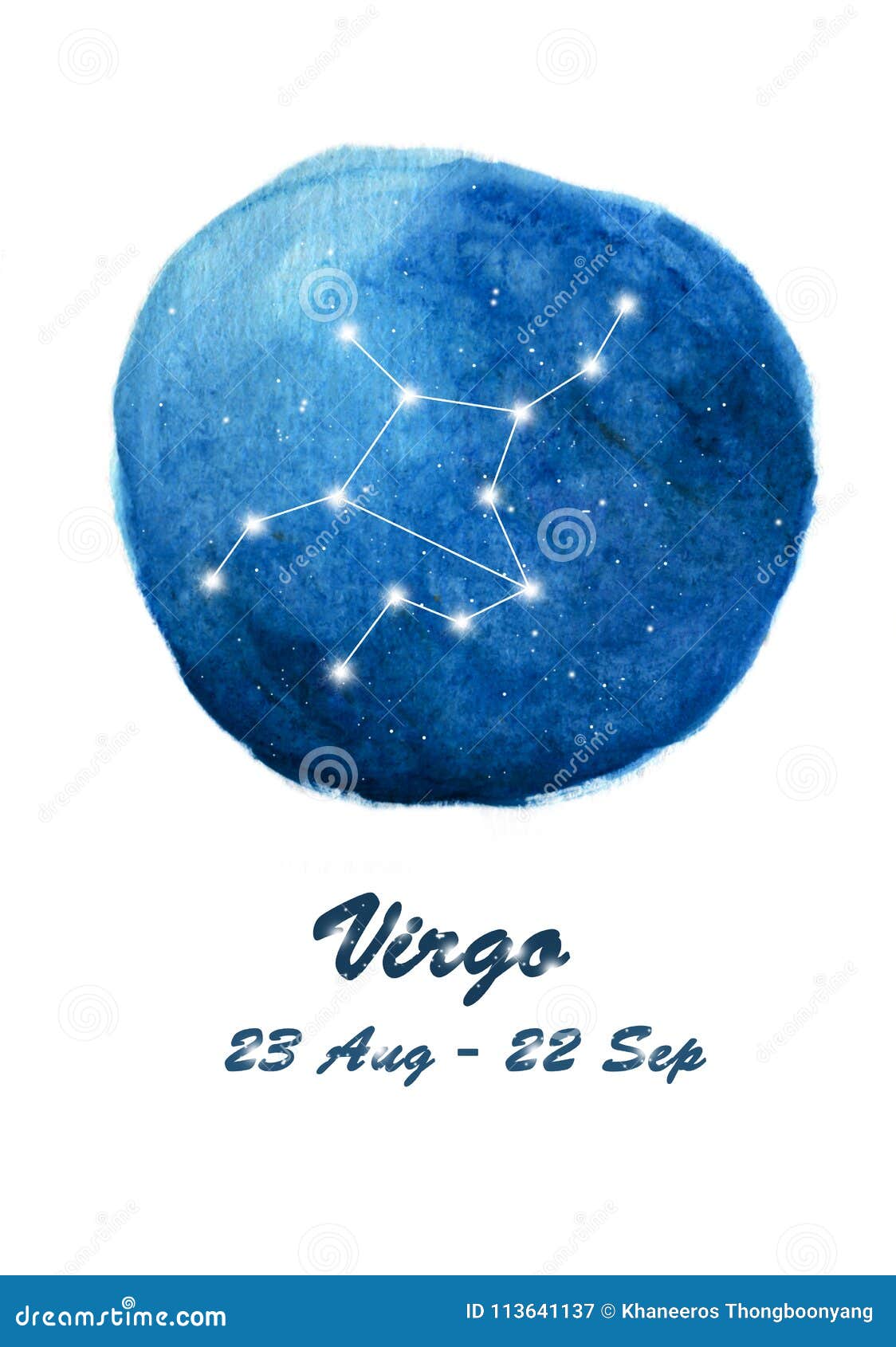 Virgo Constellation Icon of Zodiac Sign Virgo in Cosmic Stars Space ...