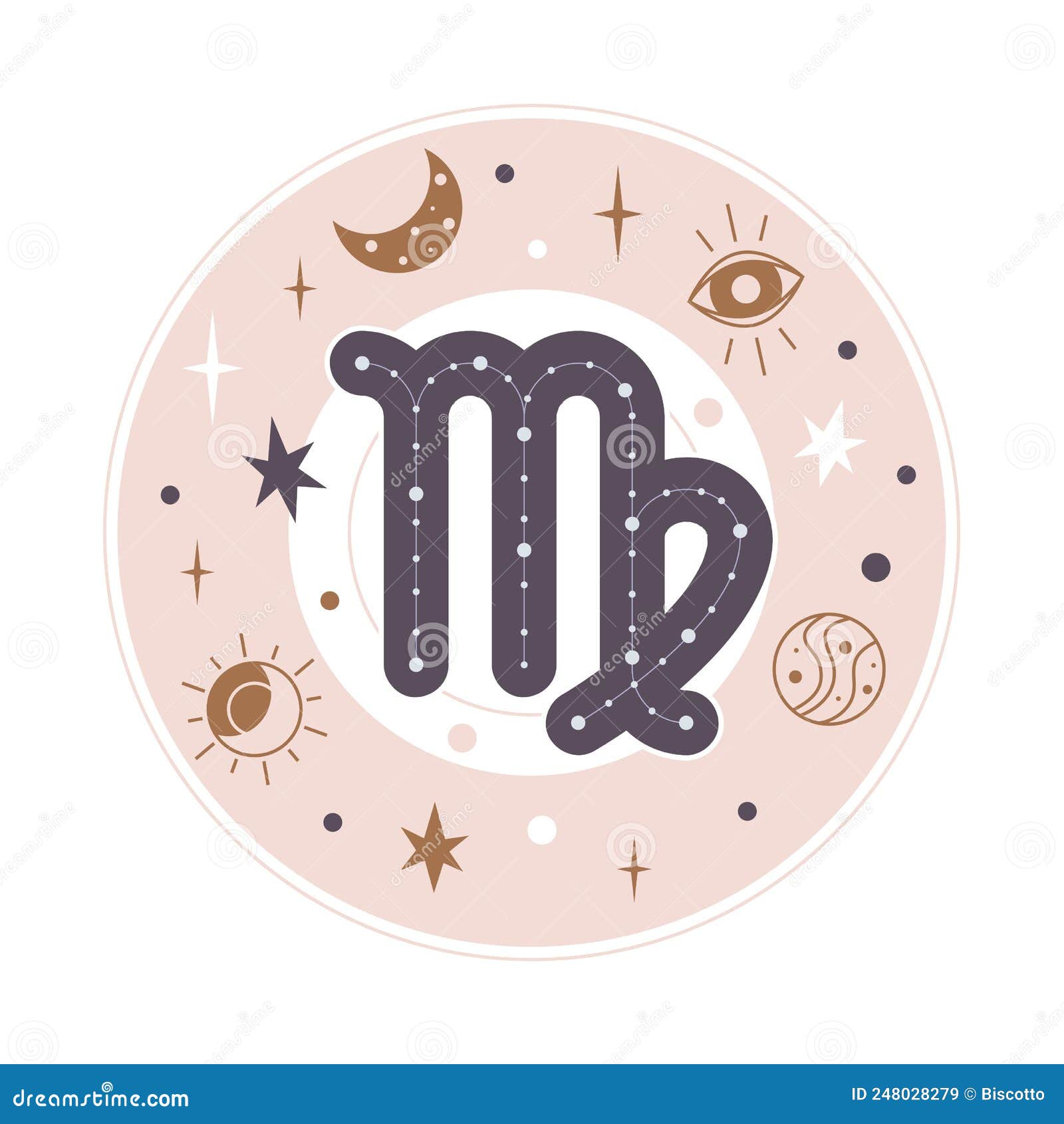 Virgo Horoscope Sign Vector - Zodiac Astrology Element. Esoteric Symbol ...