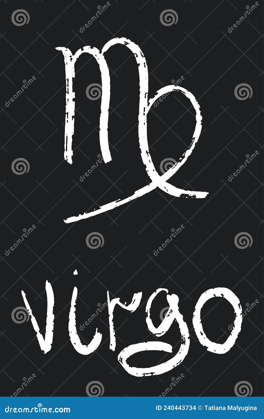 Virgo Zodiac Handwritten Sign. Stock Vector - Illustration of hand ...