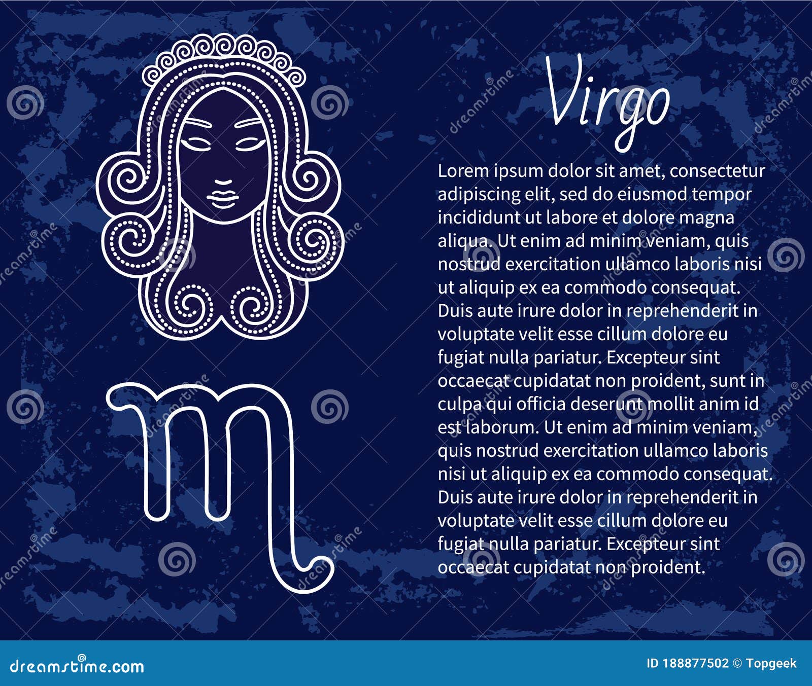 Virgo Zodiac Sign of Horoscope, Astrology Symbol Stock Vector