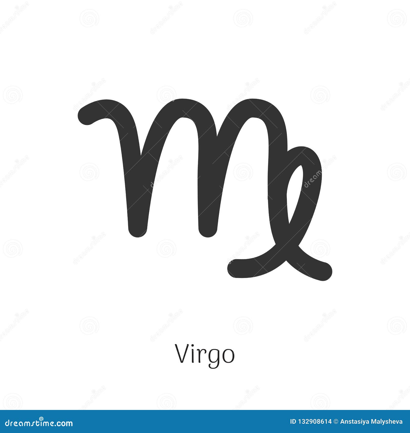 Virgo Zodiac Sign Isolated on White Background Stock Vector ...