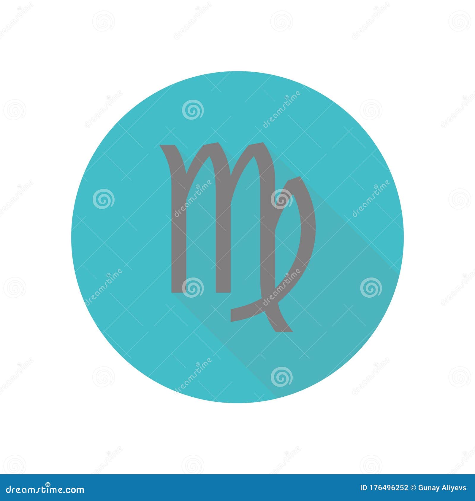 Virgo Zodiac Sign Long Shadow Icon. Simple Glyph, Flat Vector of Web ...