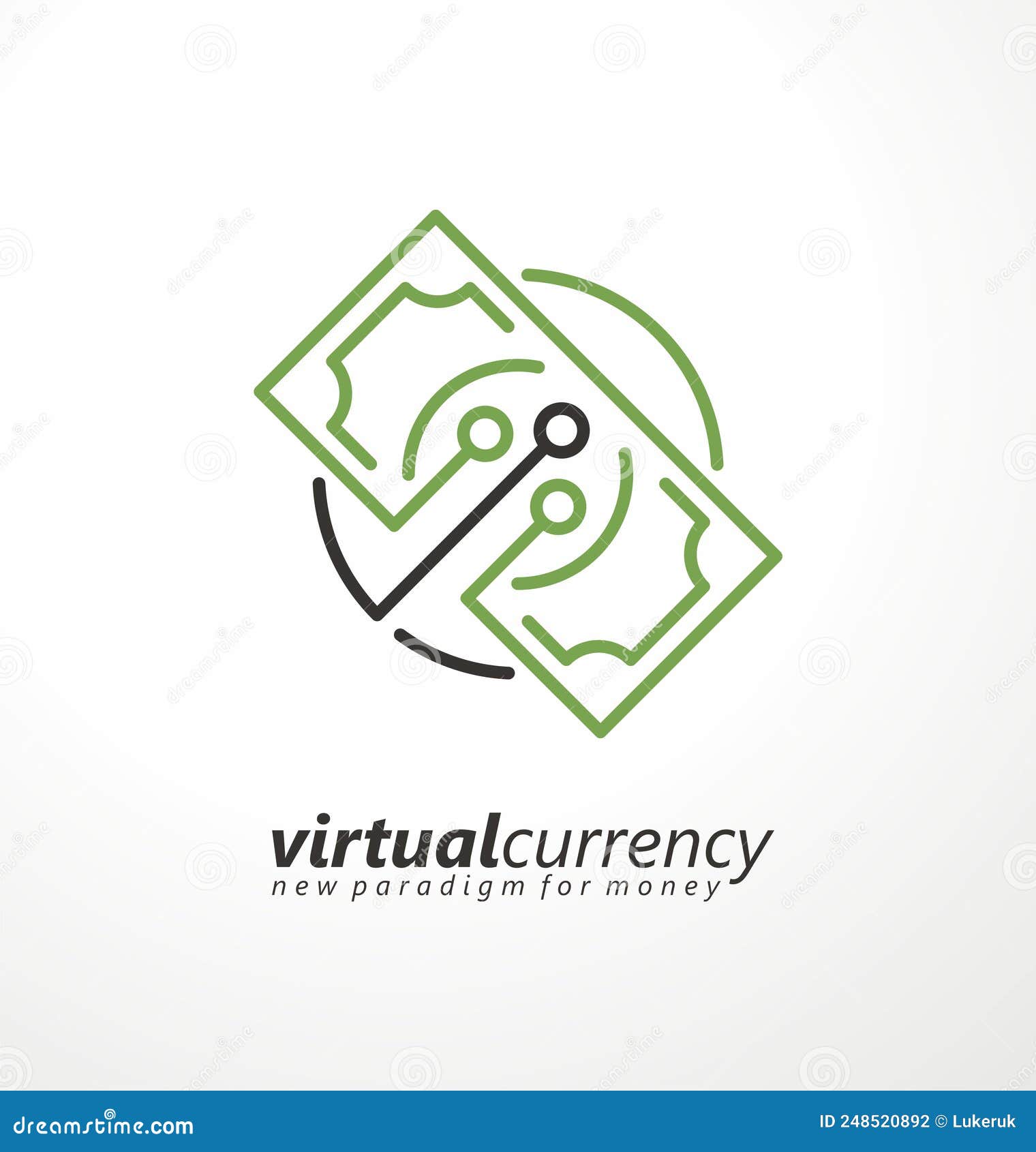 Virtual Cryptocurrency Logo Design Idea Stock Vector - Illustration of  cryptocurrency, electronic: 248520892