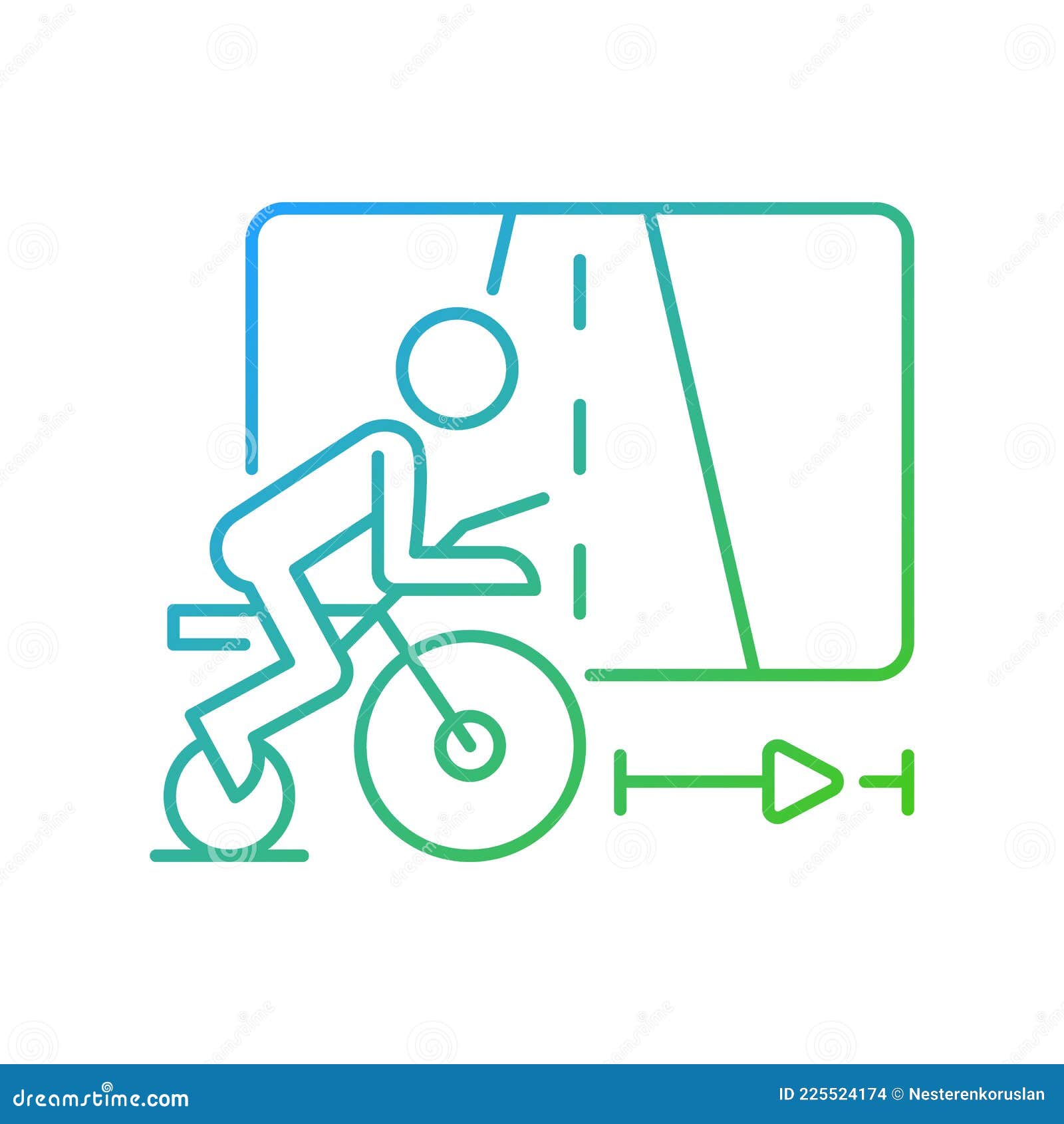Virtual Cycling App Gradient Linear Vector Icon