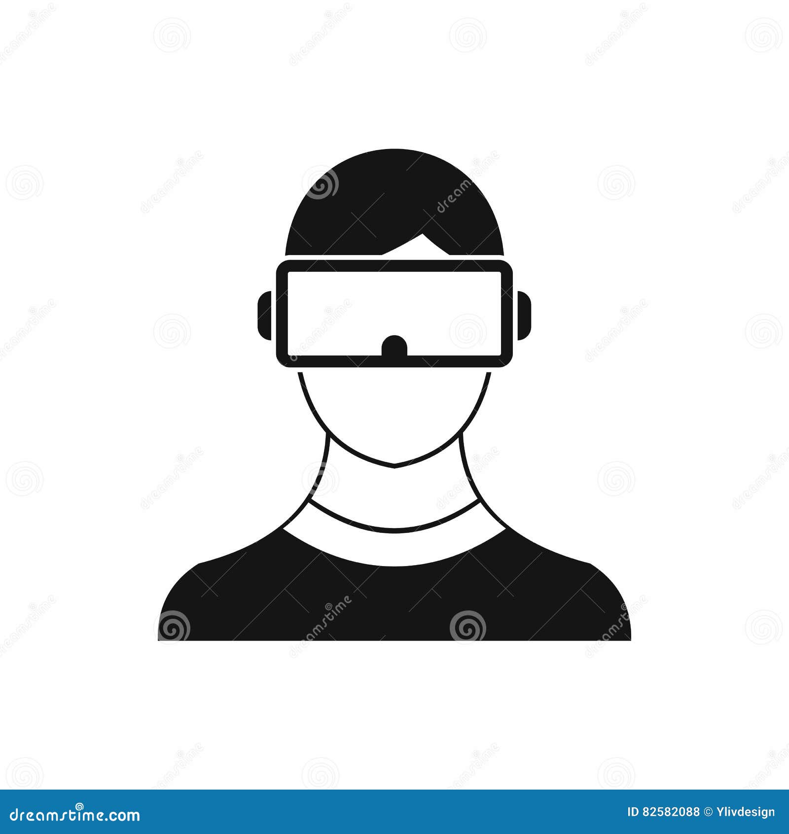 Virtual 3d Reality Goggles Icon, Simple Style Stock Vector