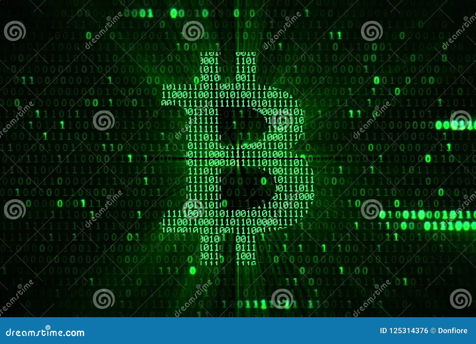 virtual green bitcoin  crypto digital currency on green ma