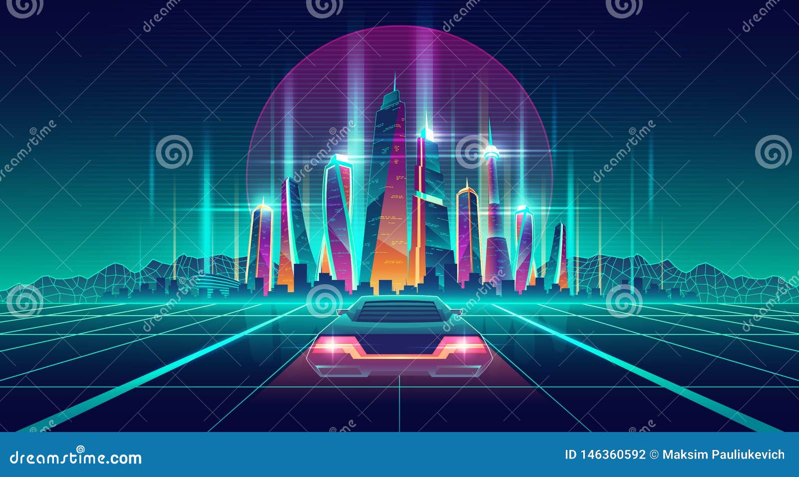 Virtual Metropolis in Digital Simulation Vector Stock Vector - Illustration of blue, downtown 