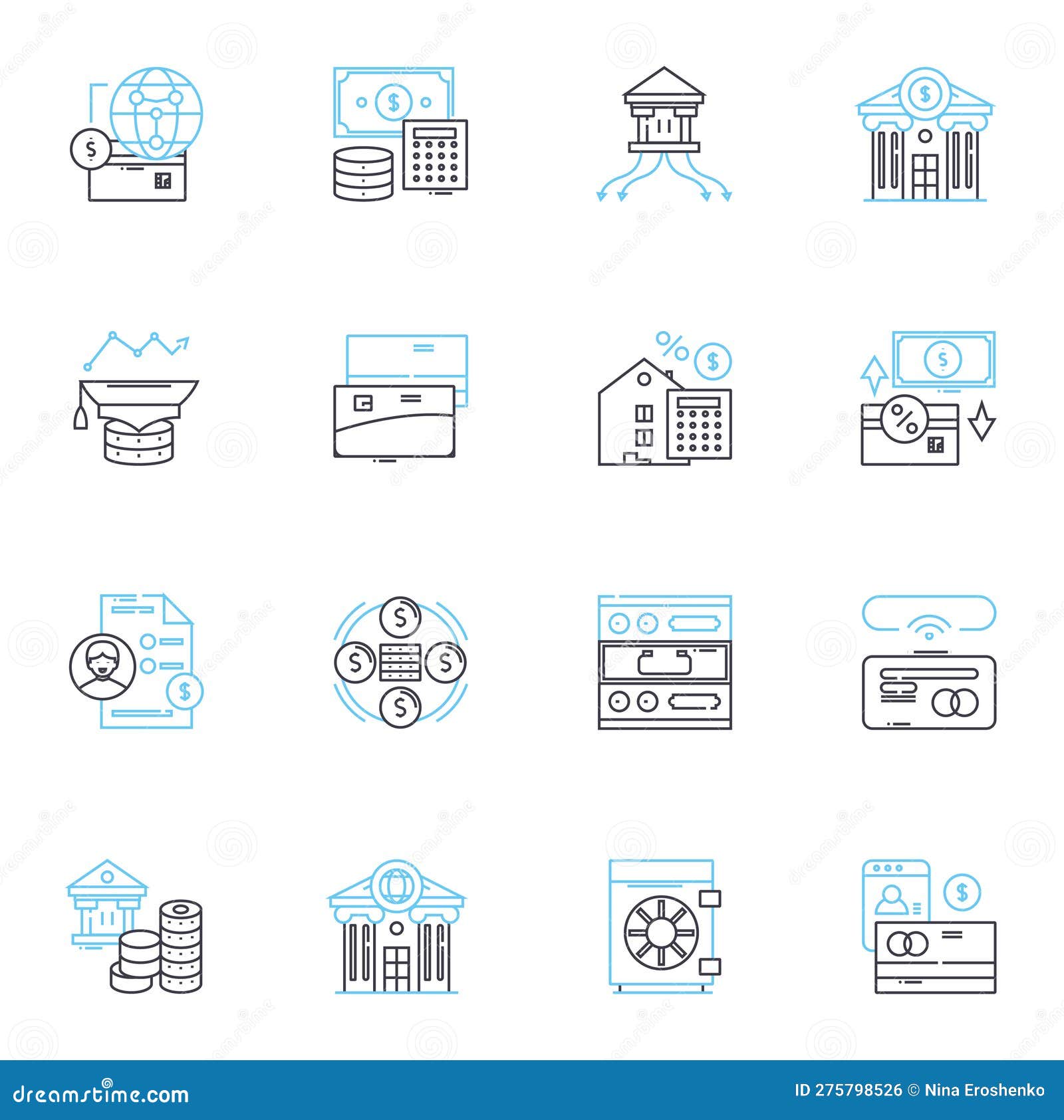 virtual payment linear icons set. digital, online, electronic, secure, contactless, e-wallet, paypal line  and