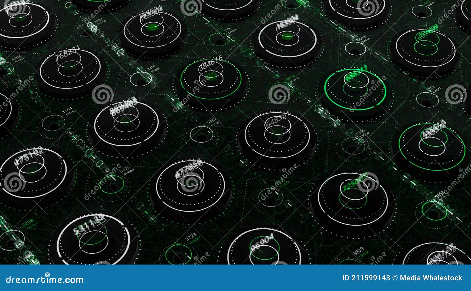 Virtual Random Number Generator. Animation. Virtual Field with Neon Circles  and Numbers Stock Illustration - Illustration of count, network: 211599143