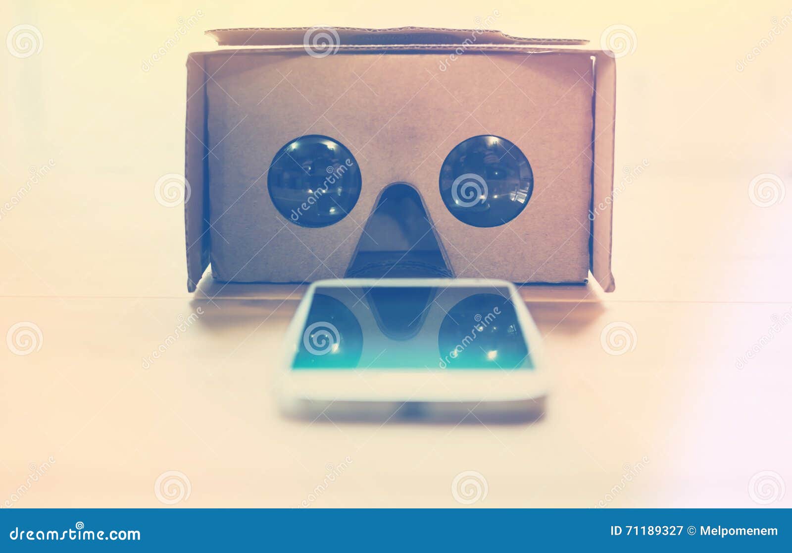 Virtual Reality Cardboard Headset Stock Image Image of modern