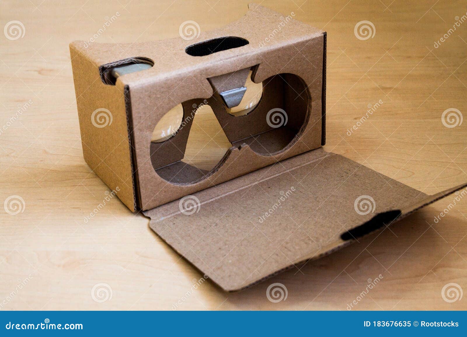 Virtual reality cardboard stock image. Image of gadget 183676635