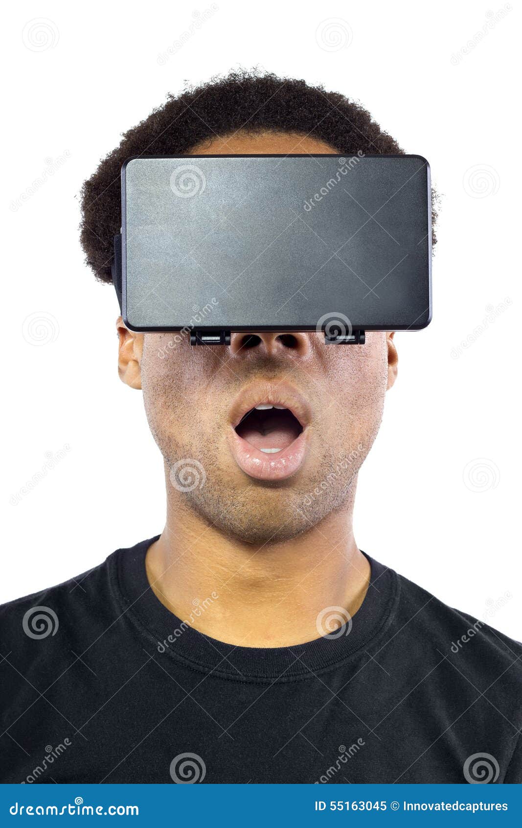 Virtual Reality Headset on Black Male Stock Image Image of gadgets