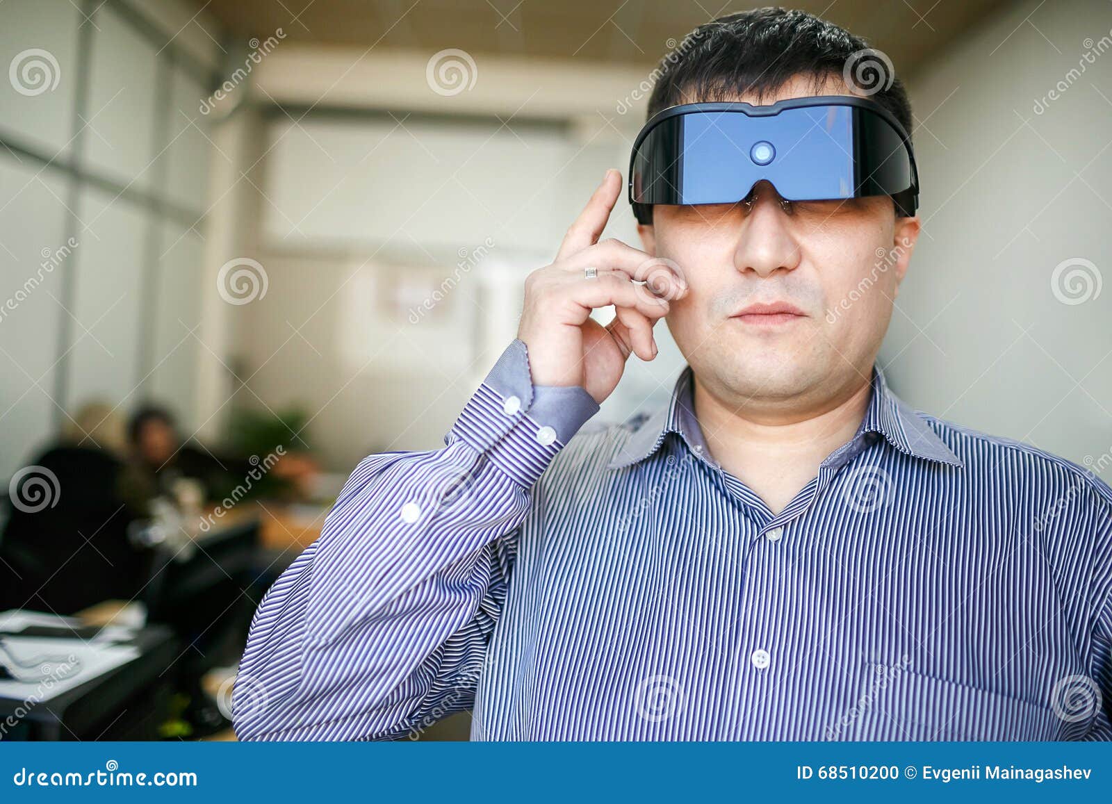 Virtual reality headset stock photo. Image of male, glasses 68510200