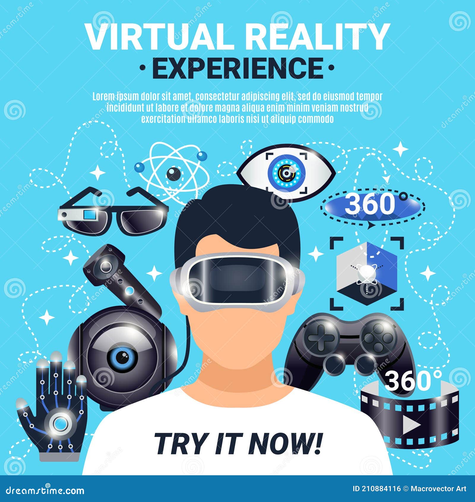 Virtual Reality Poster stock vector. Illustration of layout 210884116