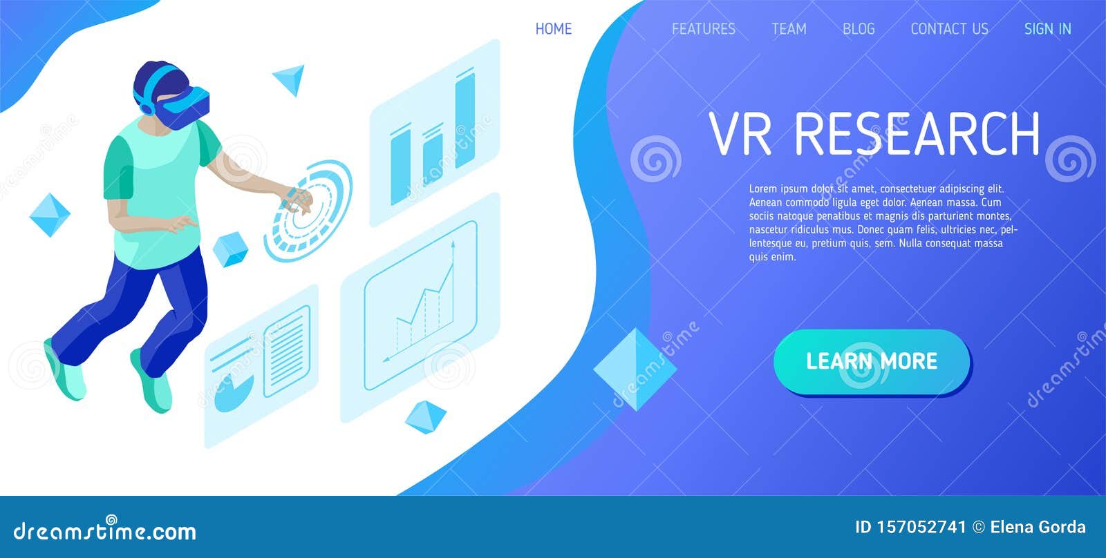 Virtual reality research stock vector. Illustration of cyberspace 157052741