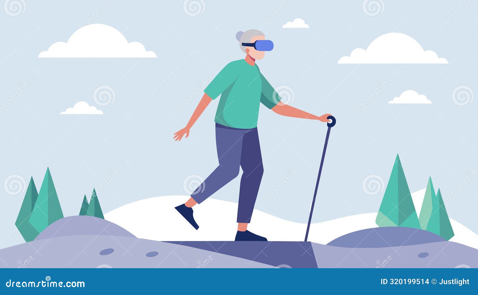 a virtual reality simulation of walking on uneven terrain aiding seniors in improving their balance and stability