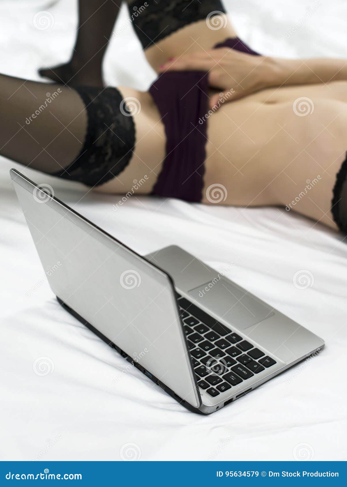 Virtual Sex Stock Image Image Of Notebook Lingerie