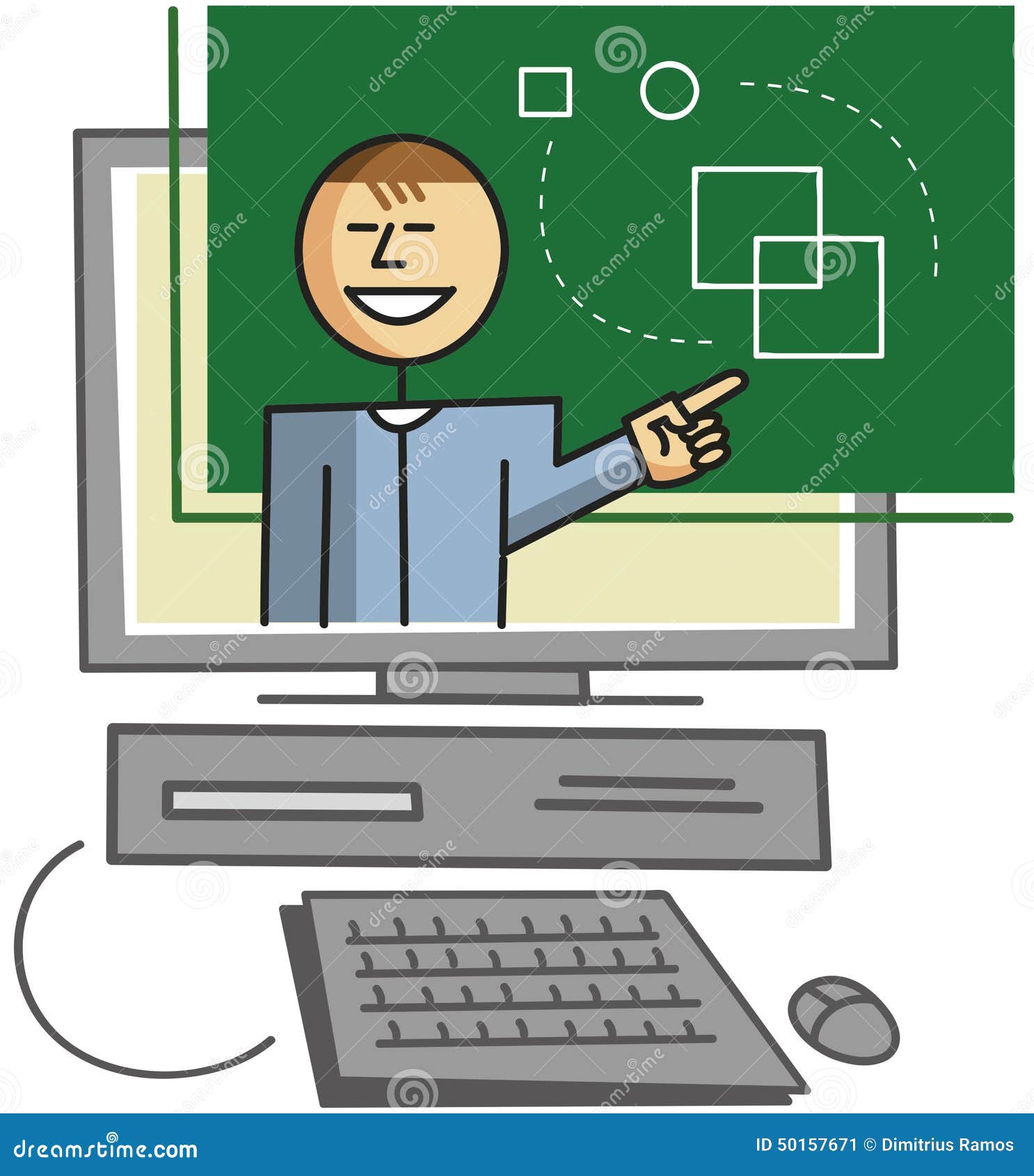 Virtual teacher stock vector. Illustration of video, education - 50157671
