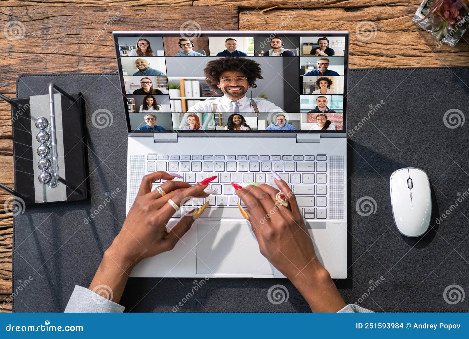 Virtual inar Video Conferencing on Laptop Stock Photo Image of