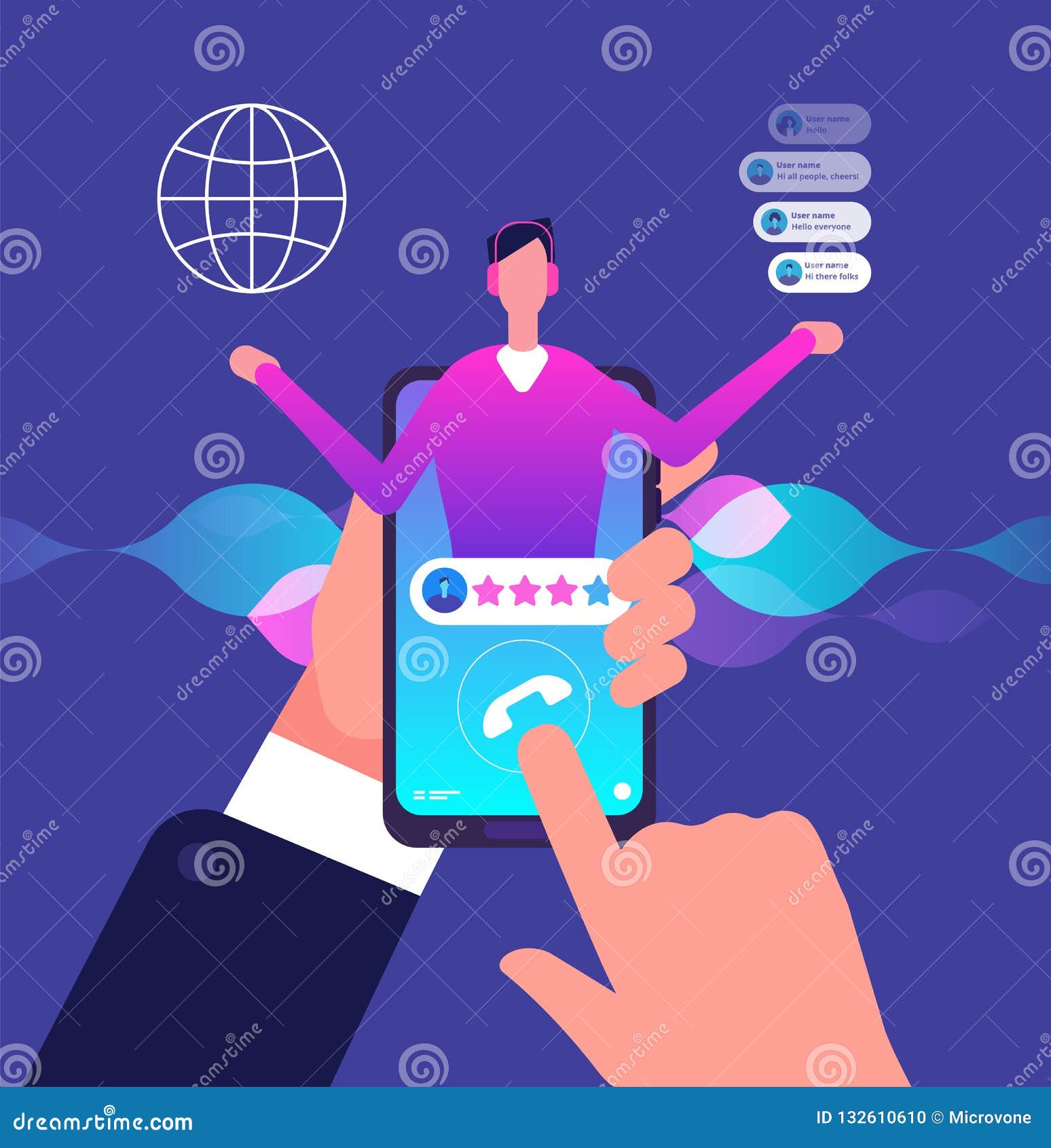 Virtueller Assistent Technische On Line Unterstutzung Des Kundenbetreibers Mannhotlinebetreiber Vorlagenkunde On Line Unterstutzu Vektor Abbildung Illustration Von Kopfhorer Mitte 132610610