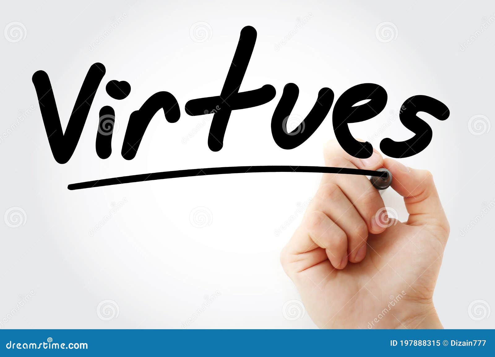 virtues text with marker