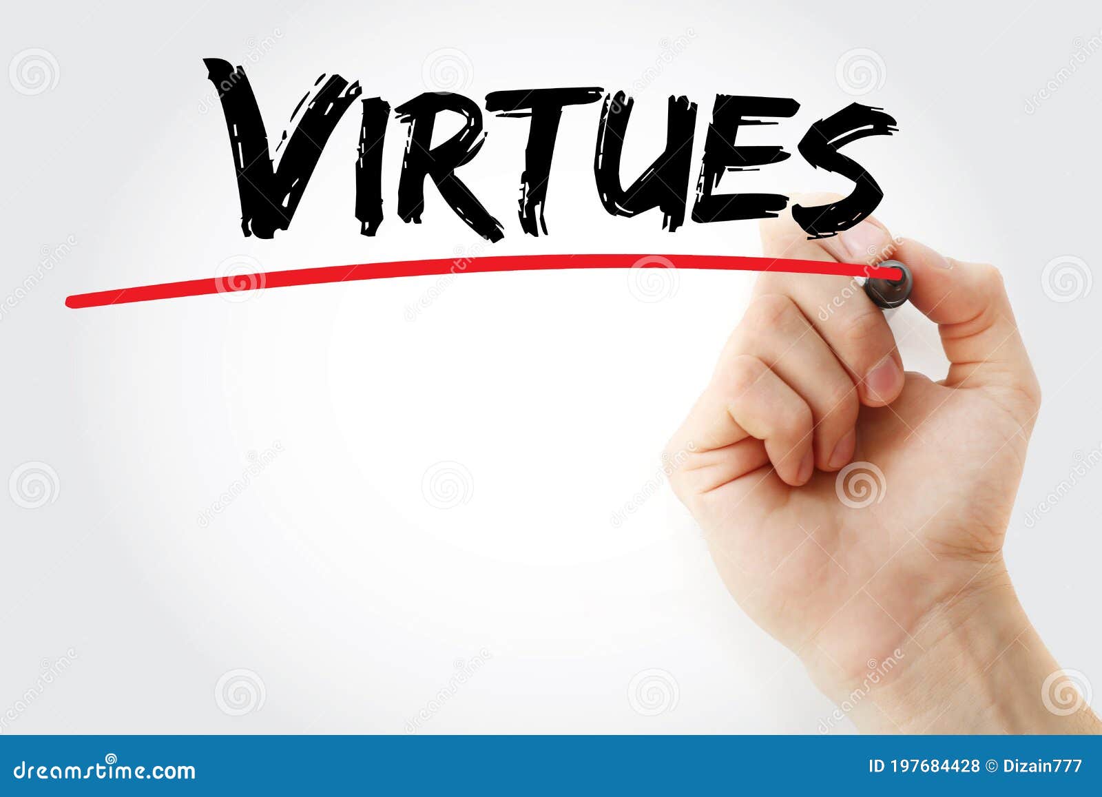 virtues text with marker