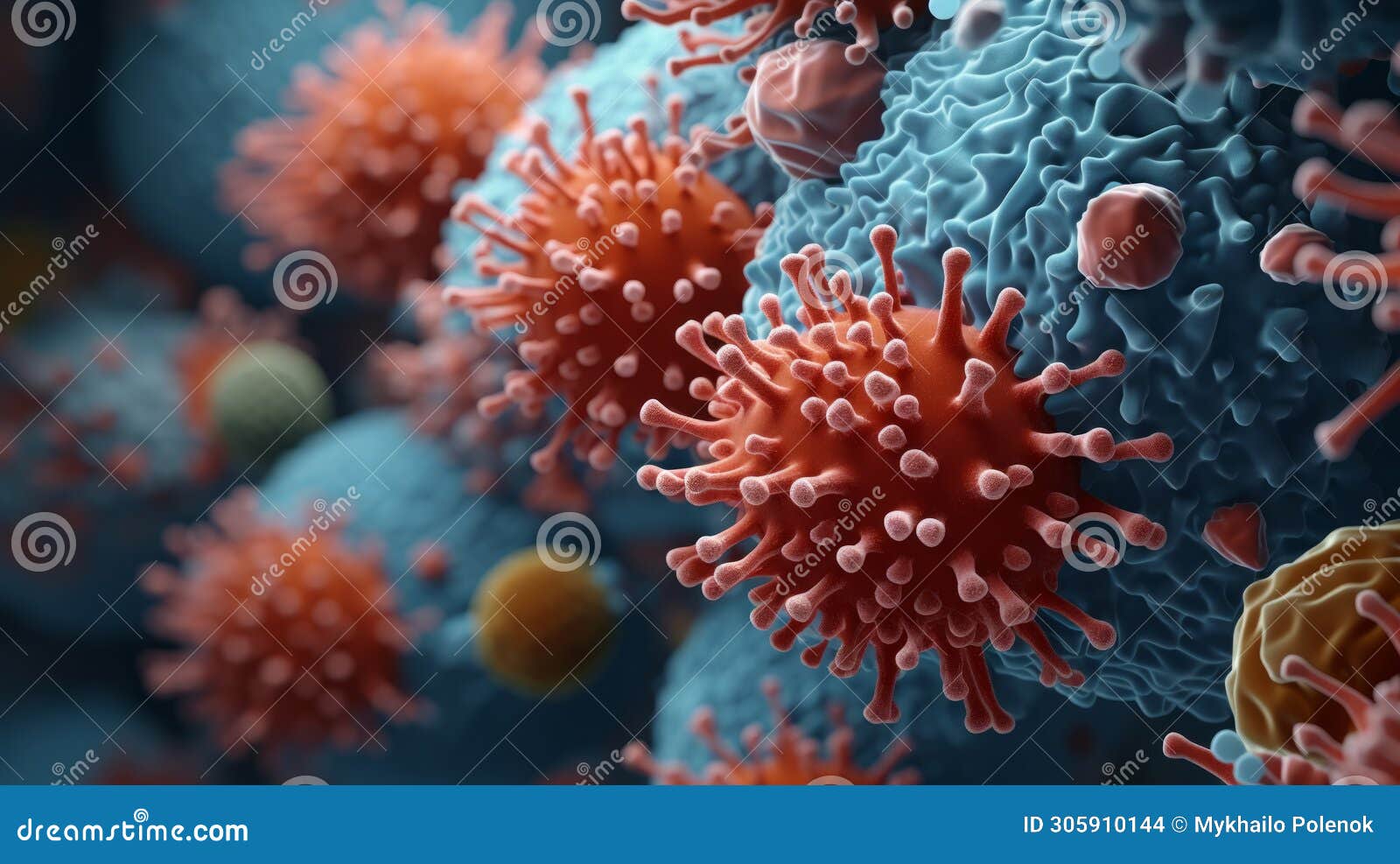 virus, bacteria, fungi medical background. neural network ai generated