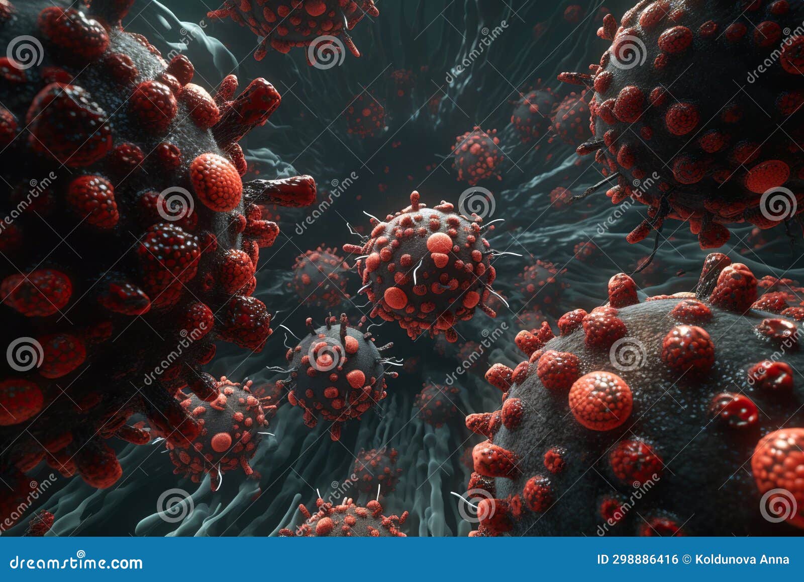 Virus in Blood, Concept of Bacterial Infection Stock Illustration