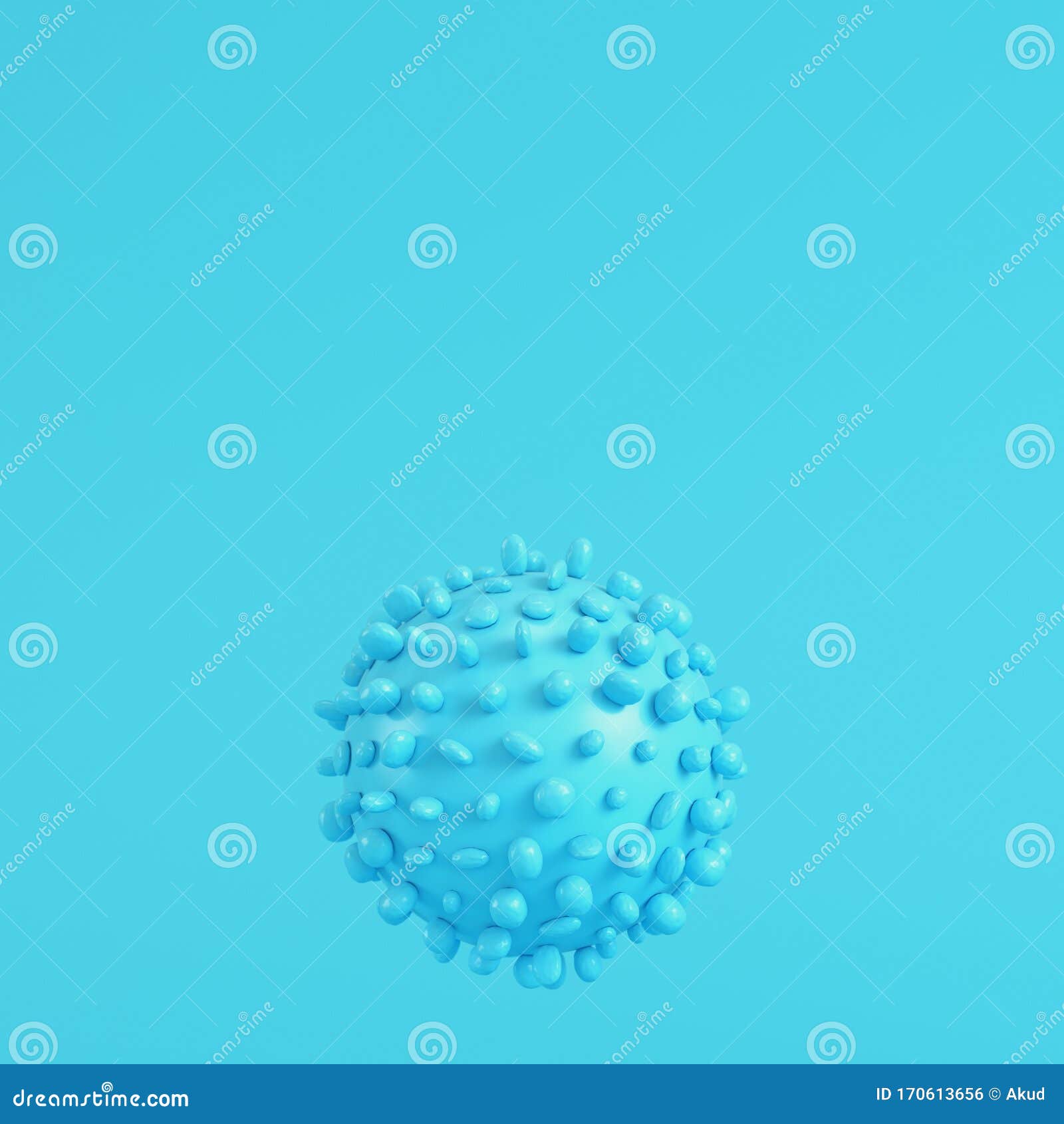 Virus On Bright Blue Background In Pastel Colors Stock Illustration Illustration Of Bright Pandemic