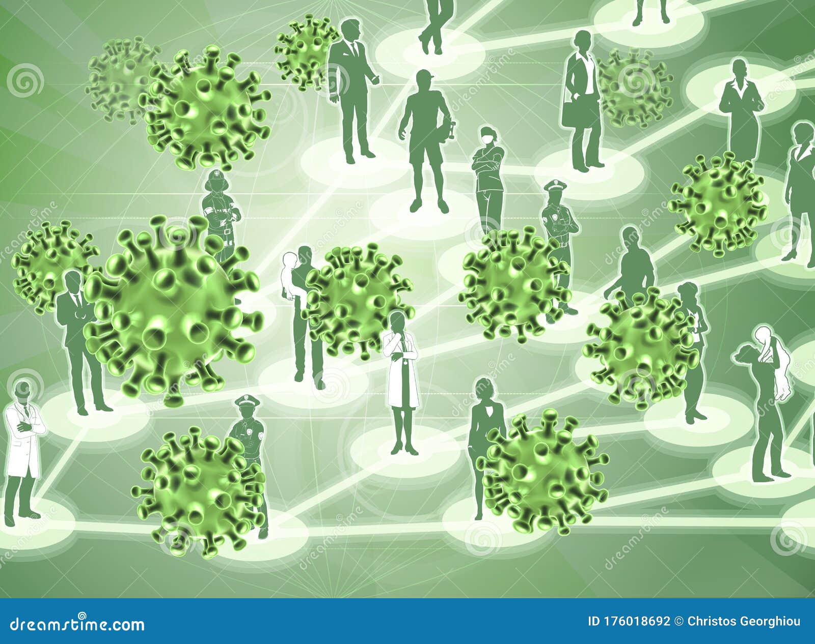 virus cells viral spread pandemic people concept