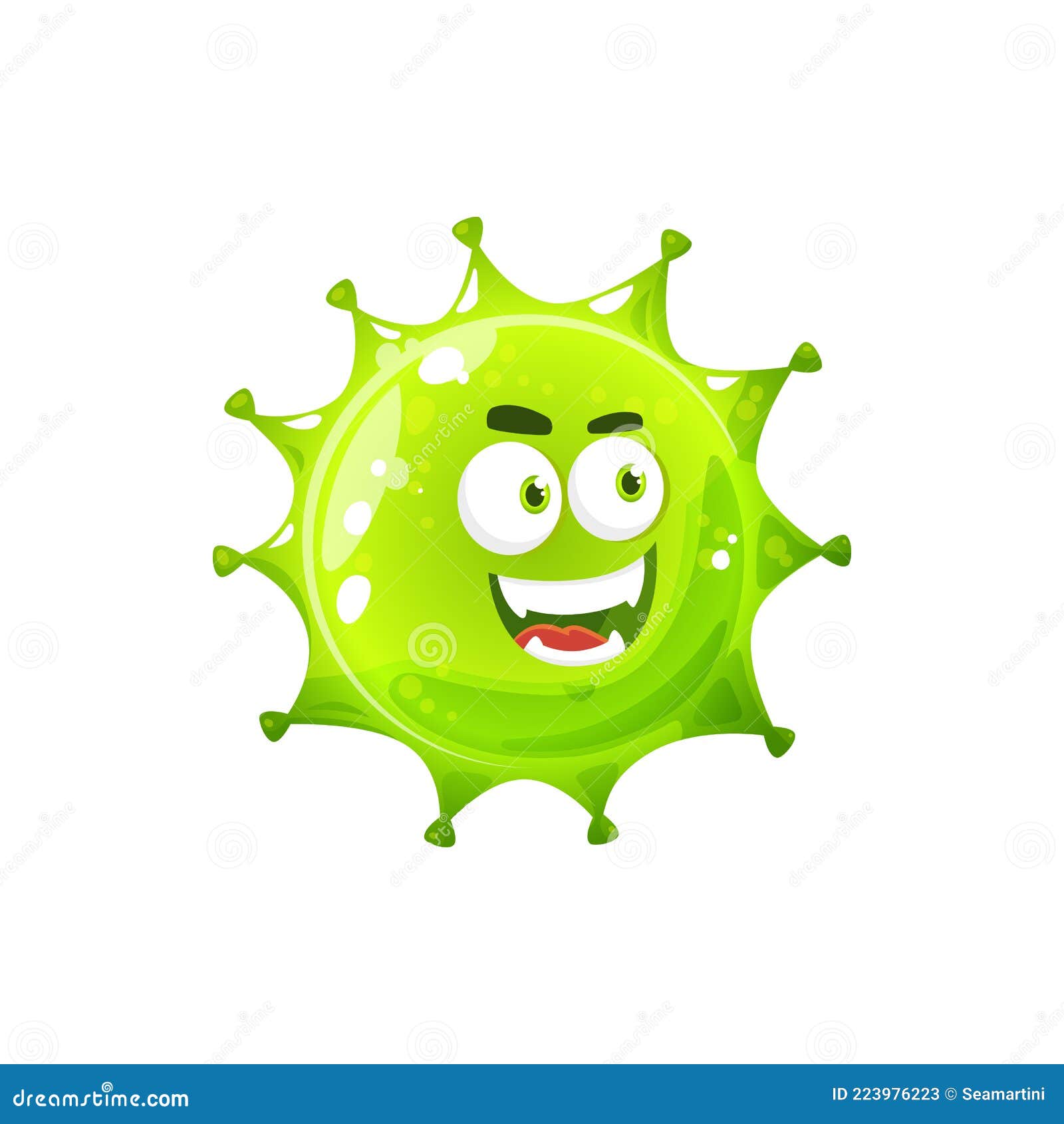 Virus De Dibujos Animados Verdes Microorganismos Aislados Germen De  Microorganismos Ilustración del Vector - Ilustración de historieta, germen:  223976223