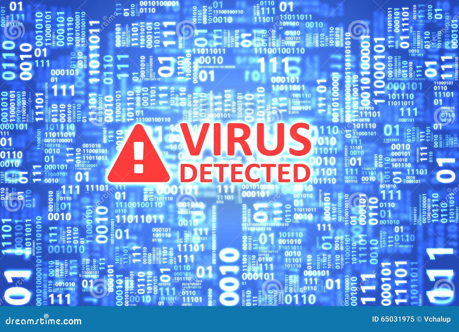 virus detected alert on computer screen.