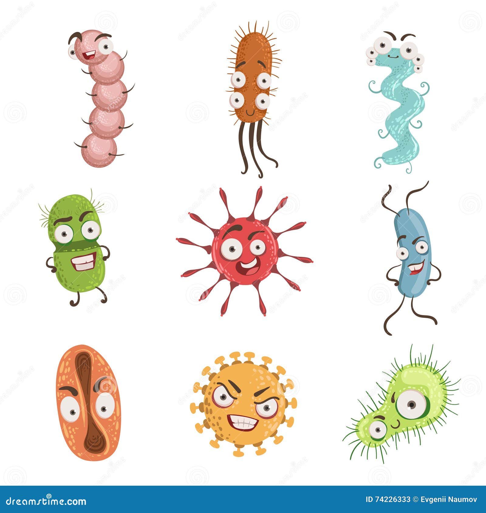 Virus E Personaggi Dei Cartoni Animati Di Bacterria Messi Illustrazione Vettoriale Illustrazione Di Animale Accumulazione 74226333