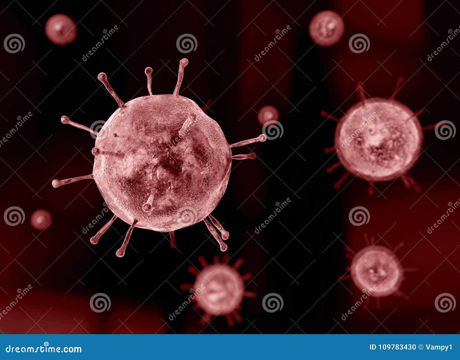 virus, flu, view of a virus under a microscope, infectious disease