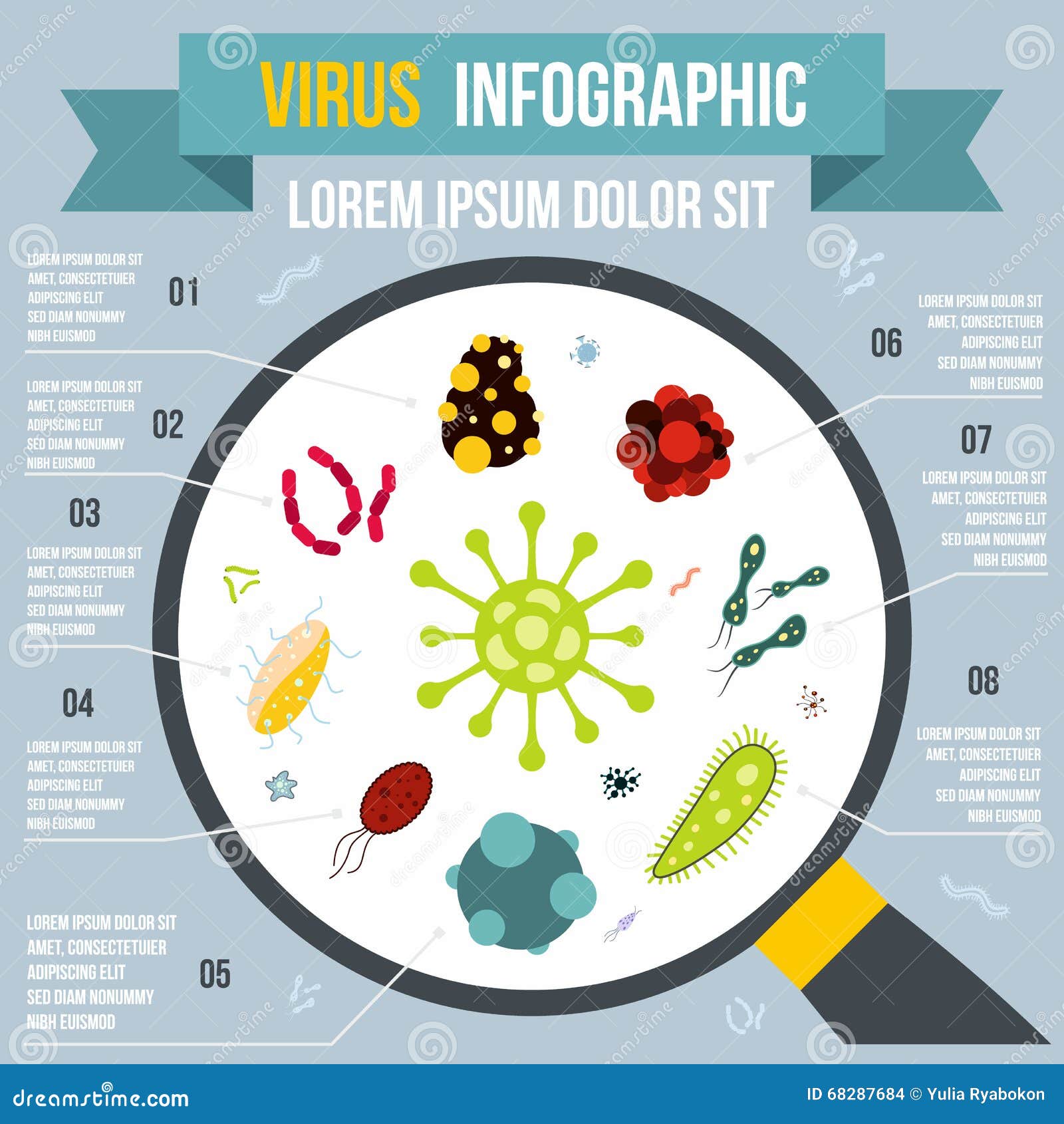 Virus Infographic, Flat Style Stock Vector - Illustration of brazil
