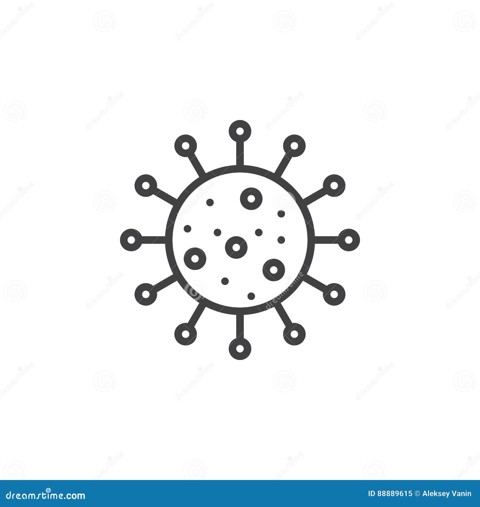 Virus Line Icon, Outline Vector Sign Stock Vector - Illustration of ...