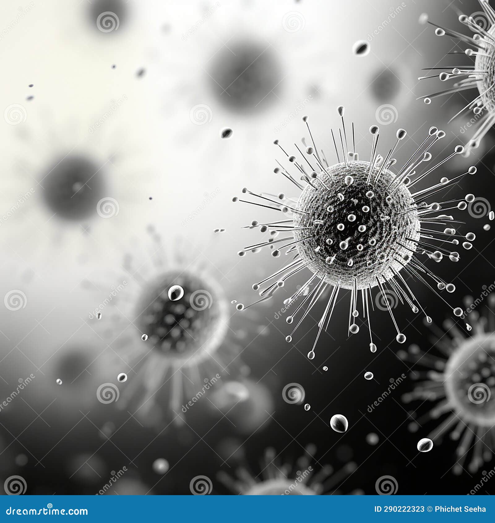 virus small particles of the dirty dust, close up view of the particles,