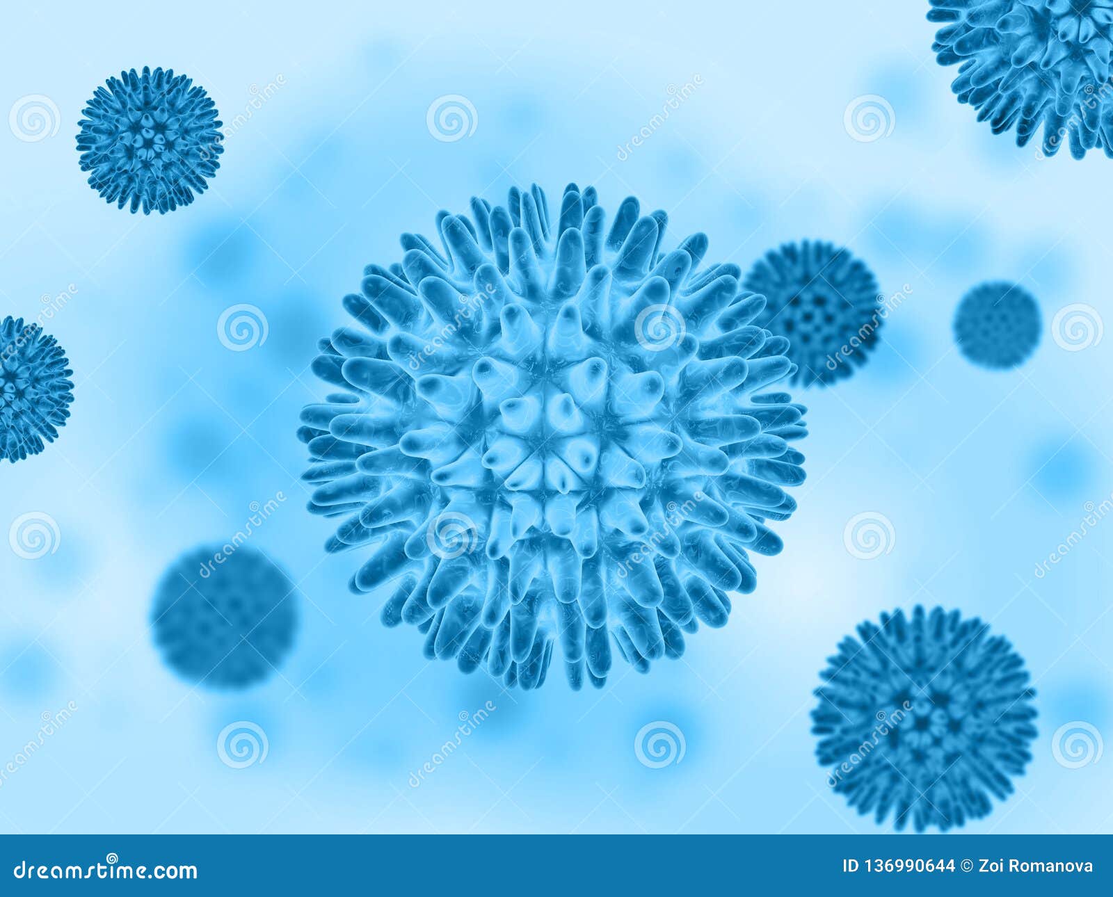 Viruses Pathogenic Microbes and Bacteria Under Microscope 3d