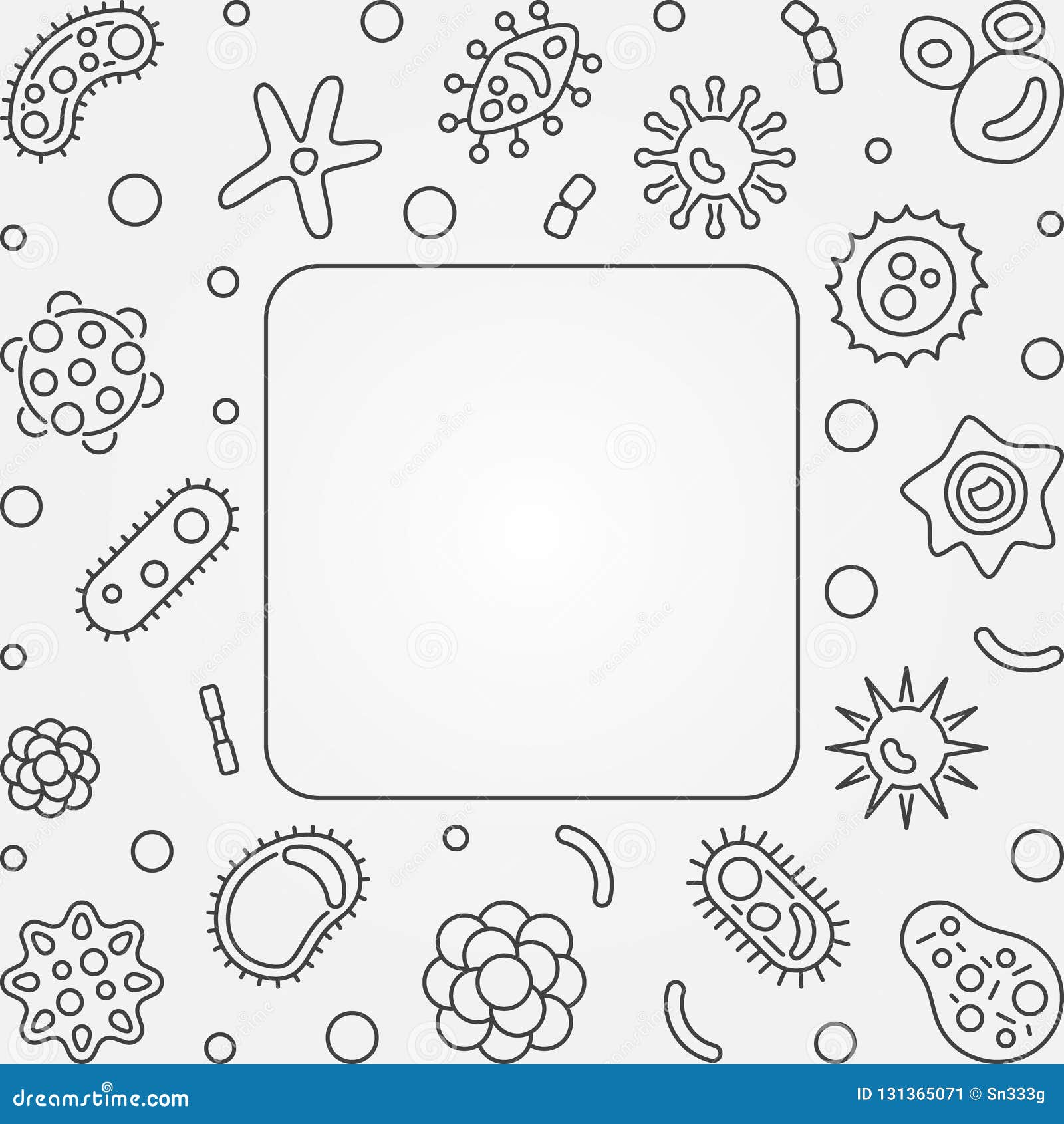 Viruses Square Frame. Vector Concept Outline Illustration Stock Vector ...