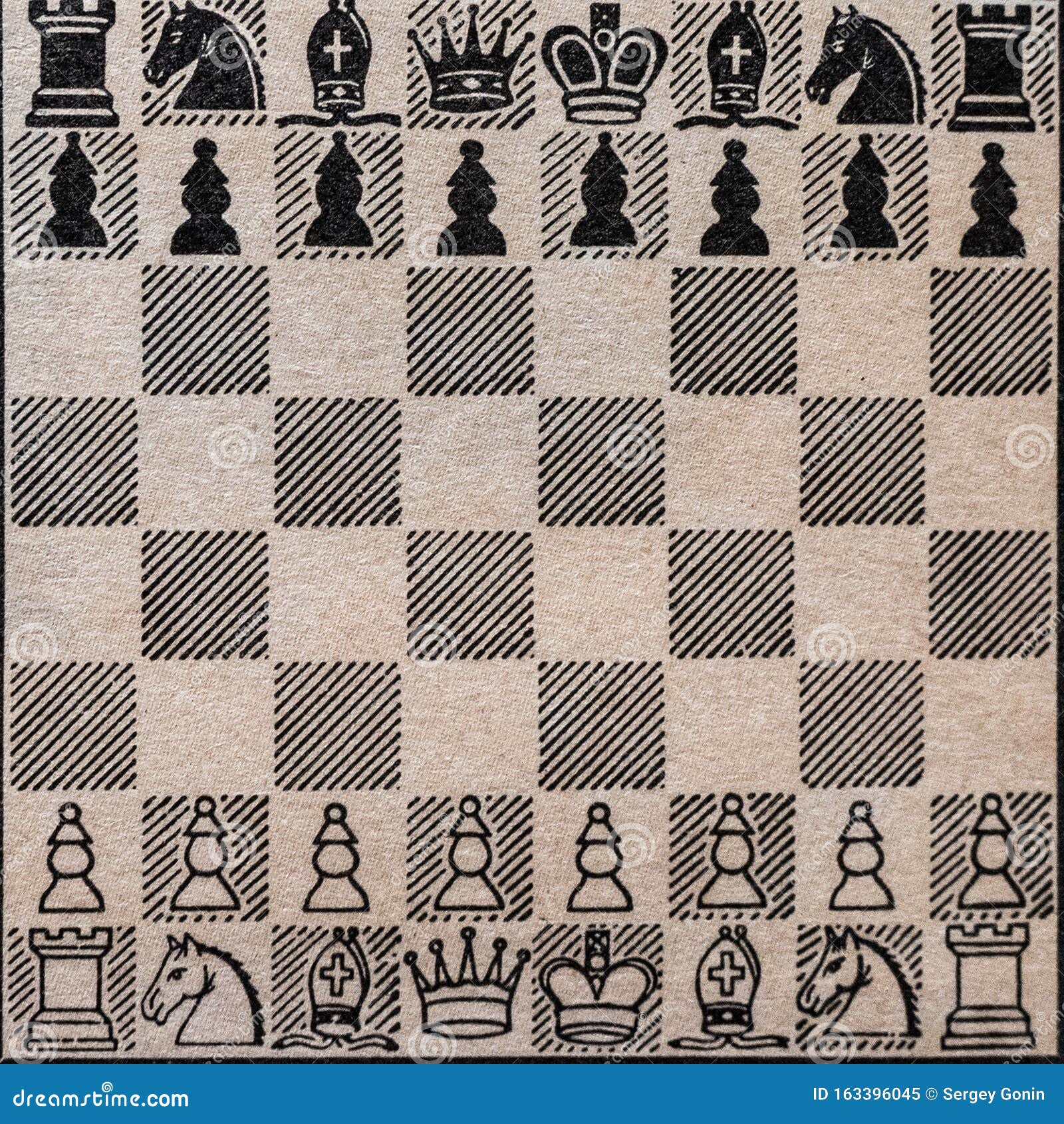 Tabuleiro de xadrez plana vista superior