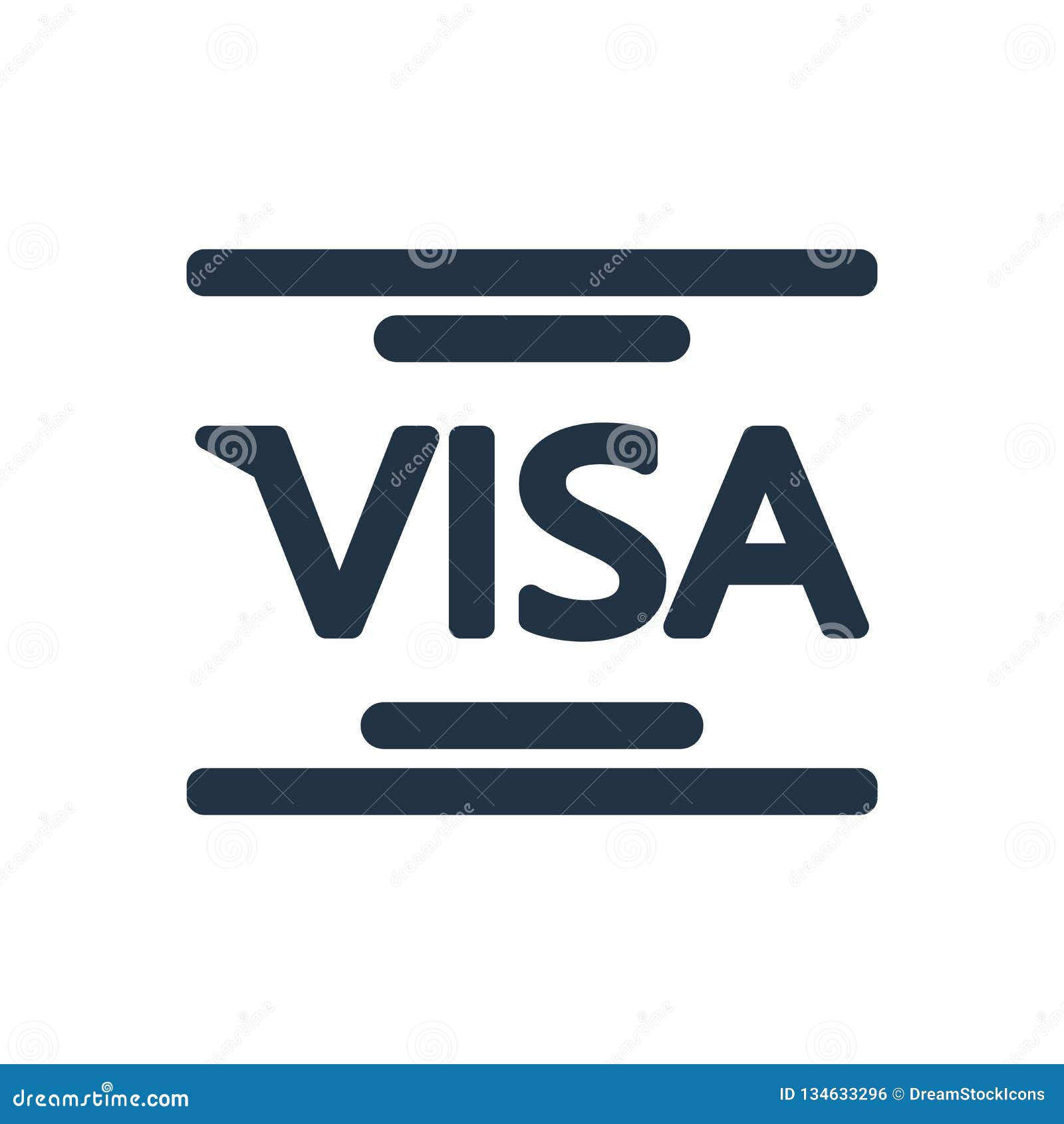 Visa Icon Vector Isolated On White Background, Visa Sign Editorial