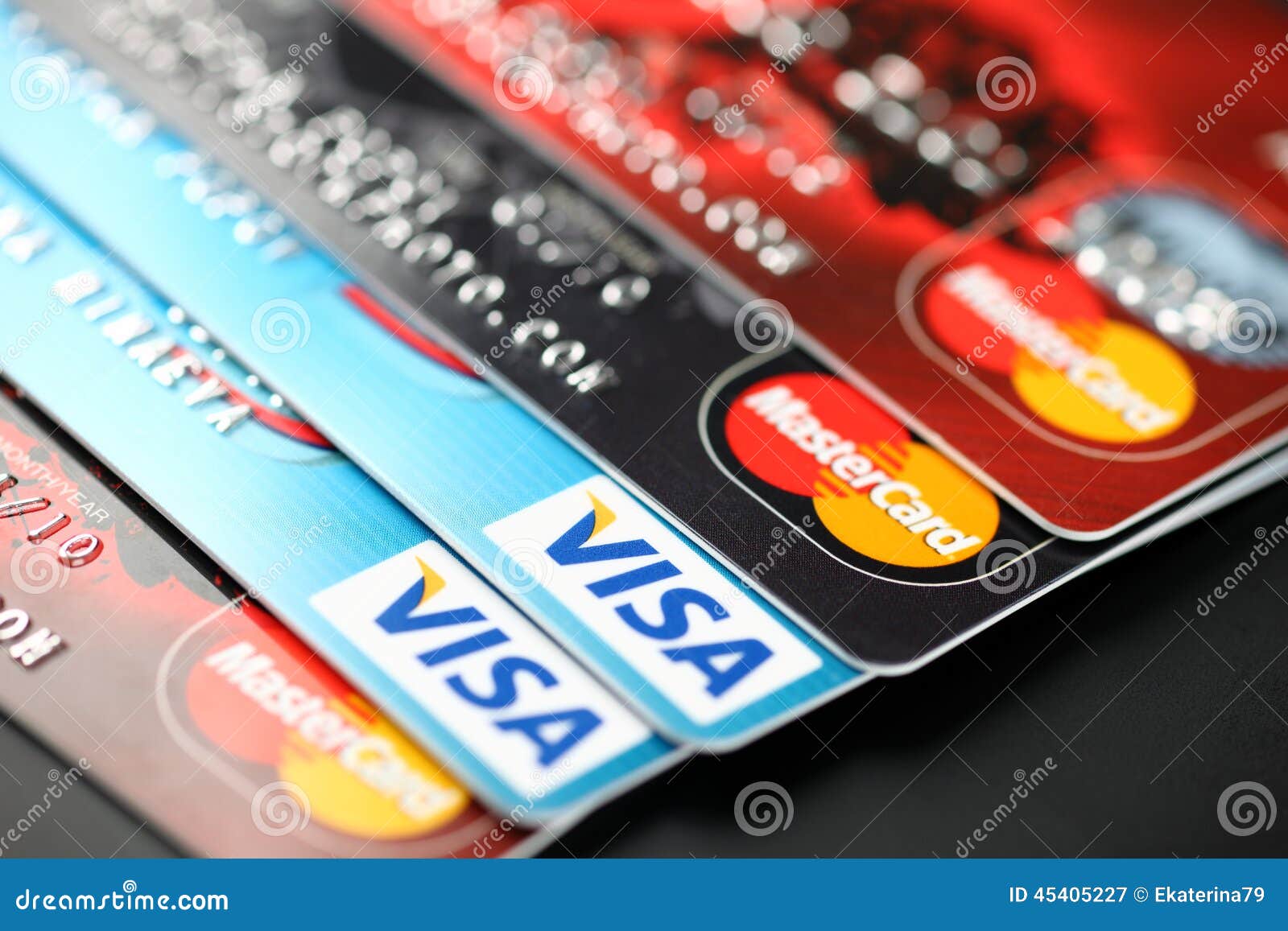 Visa and Mastercard editorial photography. Image of debt
