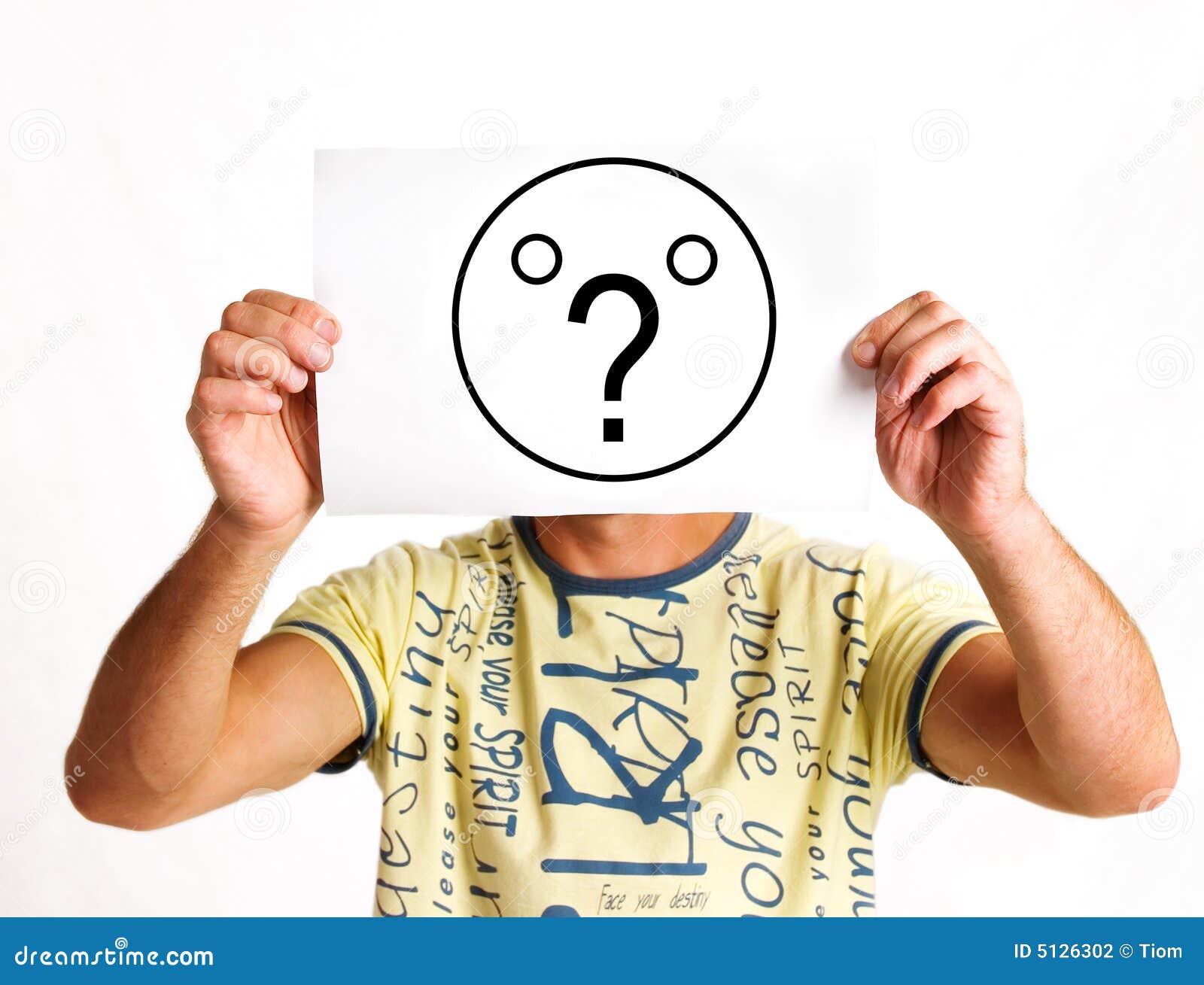 Visage Comme Point D'interrogation Photo stock Image du signe