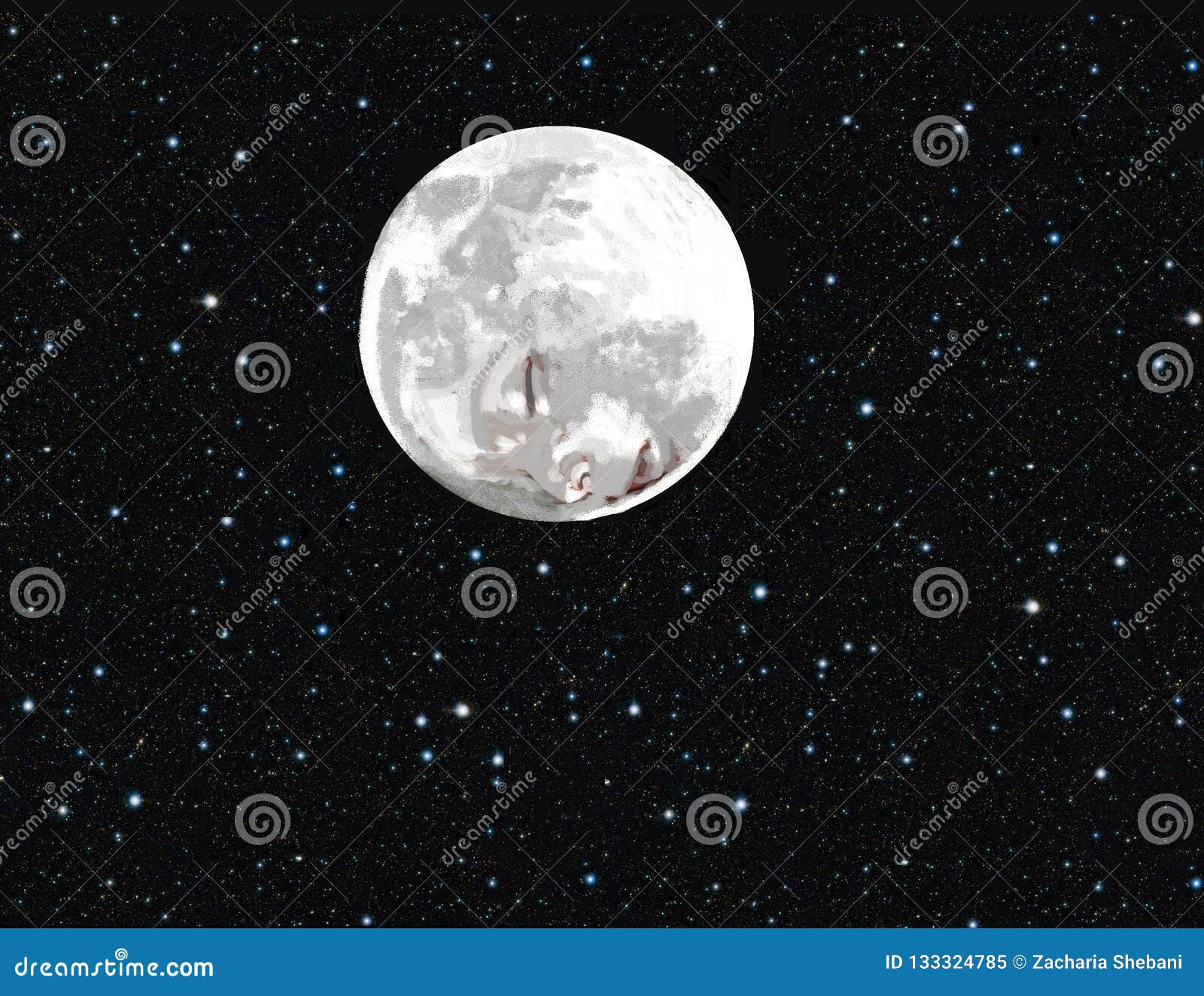 Visage De Bebe Sur La Lune Image Stock Image Du Cheri