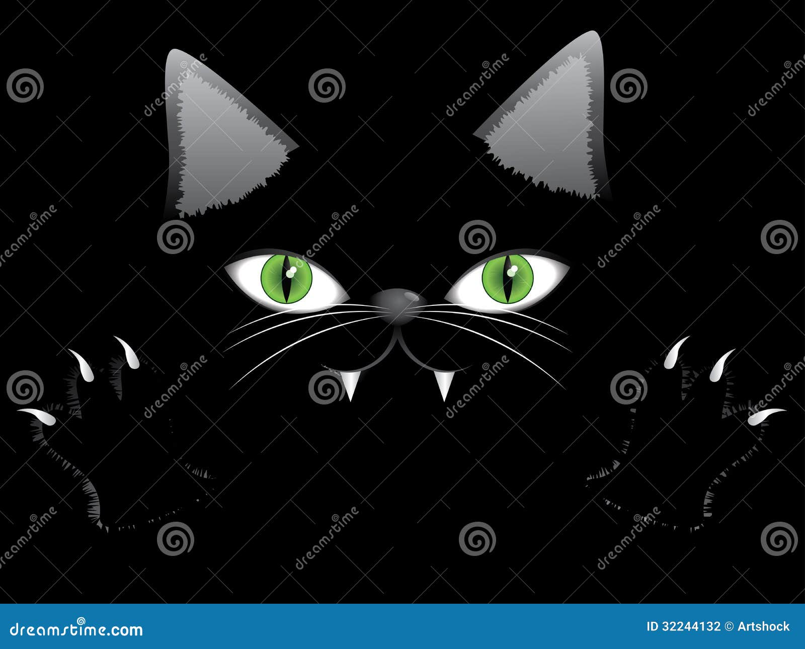 Visage De Chat Noir Avec La Patte Illustration De Vecteur Illustration Du Noir Amusement Visage De Chat Noir Avec La Patte Illustration De Vecteur Illustration Du Noir Amusement