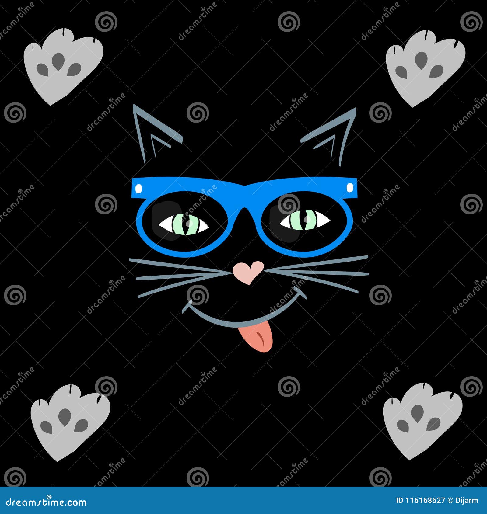 Visage De Chat Qui Sourit Animal Familier En Verres De Hippie Illustration Stock Illustration Du Dessin Patte Visage De Chat Qui Sourit Animal Familier En Verres De Hippie Illustration Stock Illustration Du Dessin Patte